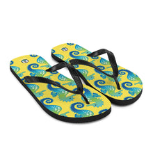 Carregar imagem no visualizador da galeria, Yellow Seahorse Flip-Flops - Seastorm Apparel Summer Collection