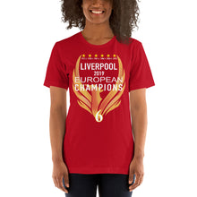 Cargar imagen en el visor de la galería, Liverpool European Champions 2019 - Short-Sleeve Unisex T-Shirt