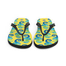Carregar imagem no visualizador da galeria, Yellow Seahorse Flip-Flops - Seastorm Apparel Summer Collection