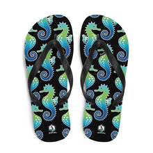 Carregar imagem no visualizador da galeria, Black Seahorse Flip-Flops - Seastorm Apparel Summer Collection