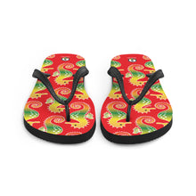 Carregar imagem no visualizador da galeria, Red Tropical Seahorse Flip-Flops - Seastorm Apparel Summer Collection