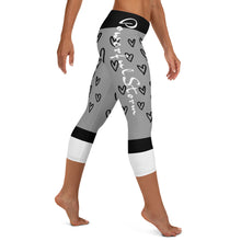 Load image into Gallery viewer, Gray Hearts - Capri Leggings