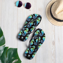 Carregar imagem no visualizador da galeria, Black Seahorse Flip-Flops - Seastorm Apparel Summer Collection