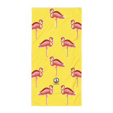 Carregar imagem no visualizador da galeria, Yellow Flamingo Towel - Seastorm Apparel Summer Collection