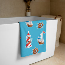 Carregar imagem no visualizador da galeria, Blue Lighthouse Towel - Seastorm Apparel Summer Collection