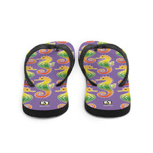 Carregar imagem no visualizador da galeria, Purple Tropical Seahorse Flip-Flops - Seastorm Apparel Summer Collection