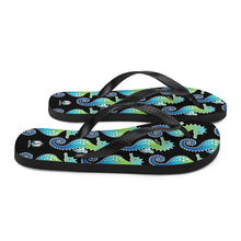 Carregar imagem no visualizador da galeria, Black Seahorse Flip-Flops - Seastorm Apparel Summer Collection