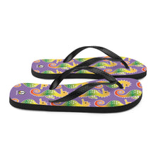 Carregar imagem no visualizador da galeria, Purple Tropical Seahorse Flip-Flops - Seastorm Apparel Summer Collection