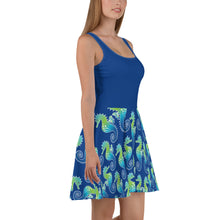 Carregar imagem no visualizador da galeria, Blue Seahorse - Skater Dress