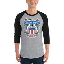 Load image into Gallery viewer, USA 3/4 sleeve raglan shirt