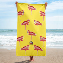 Carregar imagem no visualizador da galeria, Yellow Flamingo Towel - Seastorm Apparel Summer Collection