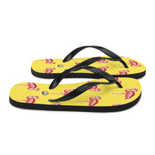Cargar imagen en el visor de la galería, Yellow Flamingo Flip-Flops - Seastorm Apparel Summer Collection