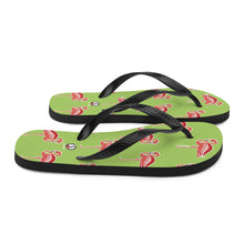 Carregar imagem no visualizador da galeria, Lime Flamingo Flip-Flops - Seastorm Apparel Summer Collection