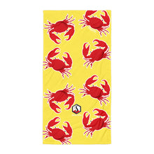 Carregar imagem no visualizador da galeria, Yellow Crab Towel - Seastorm Apparel Summer Collection
