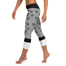 Load image into Gallery viewer, Gray Hearts - Capri Leggings