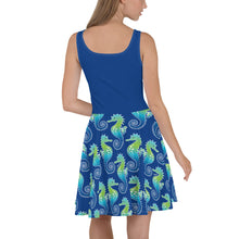 Carregar imagem no visualizador da galeria, Blue Seahorse - Skater Dress