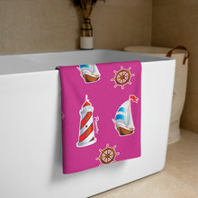 Carregar imagem no visualizador da galeria, Pink Lighthouse Towel - Seastorm Apparel Summer Collection