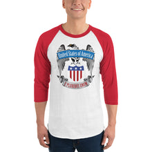 Load image into Gallery viewer, USA 3/4 sleeve raglan shirt