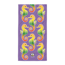 Carregar imagem no visualizador da galeria, Purple Tropical Seahorse Towel - Seastorm Apparel Summer Collection