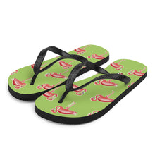 Carregar imagem no visualizador da galeria, Lime Flamingo Flip-Flops - Seastorm Apparel Summer Collection