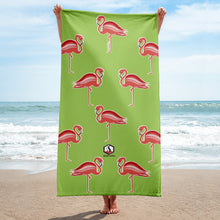 Carregar imagem no visualizador da galeria, Lime Flamingo Towel - Seastorm Apparel Summer Collection