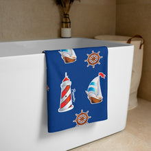 Carregar imagem no visualizador da galeria, Royal Blue Lighthouse Towel - Seastorm Apparel Summer Collection
