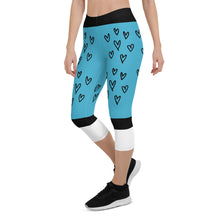 Cargar imagen en el visor de la galería, Blue Hearts - Capri Leggings