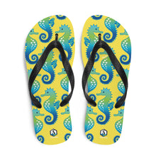 Carregar imagem no visualizador da galeria, Yellow Seahorse Flip-Flops - Seastorm Apparel Summer Collection