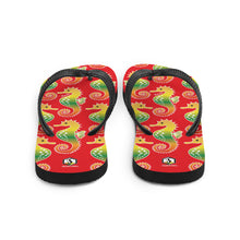 Carregar imagem no visualizador da galeria, Red Tropical Seahorse Flip-Flops - Seastorm Apparel Summer Collection