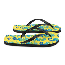 Carregar imagem no visualizador da galeria, Yellow Seahorse Flip-Flops - Seastorm Apparel Summer Collection