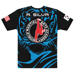 World Martial Arts Academy Blue Tiger Print Jersey - Custom Name: A. Silva