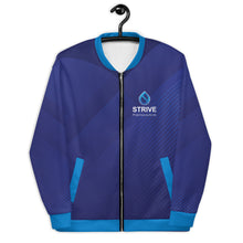 Load image into Gallery viewer, Strive Pharma Deluxe Unisex Bomber Jacket Blue
