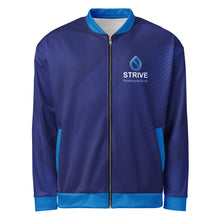 Load image into Gallery viewer, Strive Pharma Deluxe Unisex Bomber Jacket Blue
