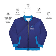 Load image into Gallery viewer, Strive Pharma Deluxe Unisex Bomber Jacket Blue
