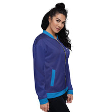 Load image into Gallery viewer, Strive Pharma Deluxe Unisex Bomber Jacket Blue
