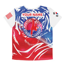 Carregar imagem no visualizador da galeria, World Martial Arts Academy Full Color Youth Tiger Jersey: Custom Name
