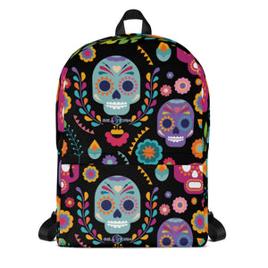 Floral Skull Black Seastorm Apparel Backpack