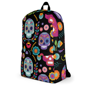 Floral Skull Black Seastorm Apparel Backpack