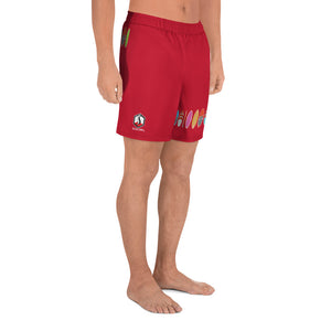Santa Monica California Men's Athletic Long Shorts - RED