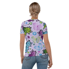 Cargar imagen en el visor de la galería, Seastorm Apparel Floral Butterflies Women&#39;s T-shirt
