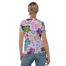 Load image into Gallery viewer, Seastorm Apparel Twilight Floral Butterflies Women&#39;s T-shirt
