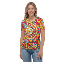 Load image into Gallery viewer, Seastorm Apparel Floral Paisley Red Women&#39;s T-shirt
