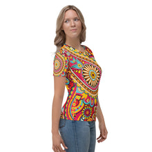 Load image into Gallery viewer, Seastorm Apparel Floral Paisley Red Women&#39;s T-shirt
