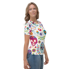 Načíst obrázek do prohlížeče Galerie, Floral Skull Seastorm Apparel Women&#39;s T-shirt
