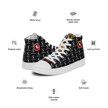 Load image into Gallery viewer, CLASSIC BLACK Seastorm Apparel® Men’s high top canvas shoes
