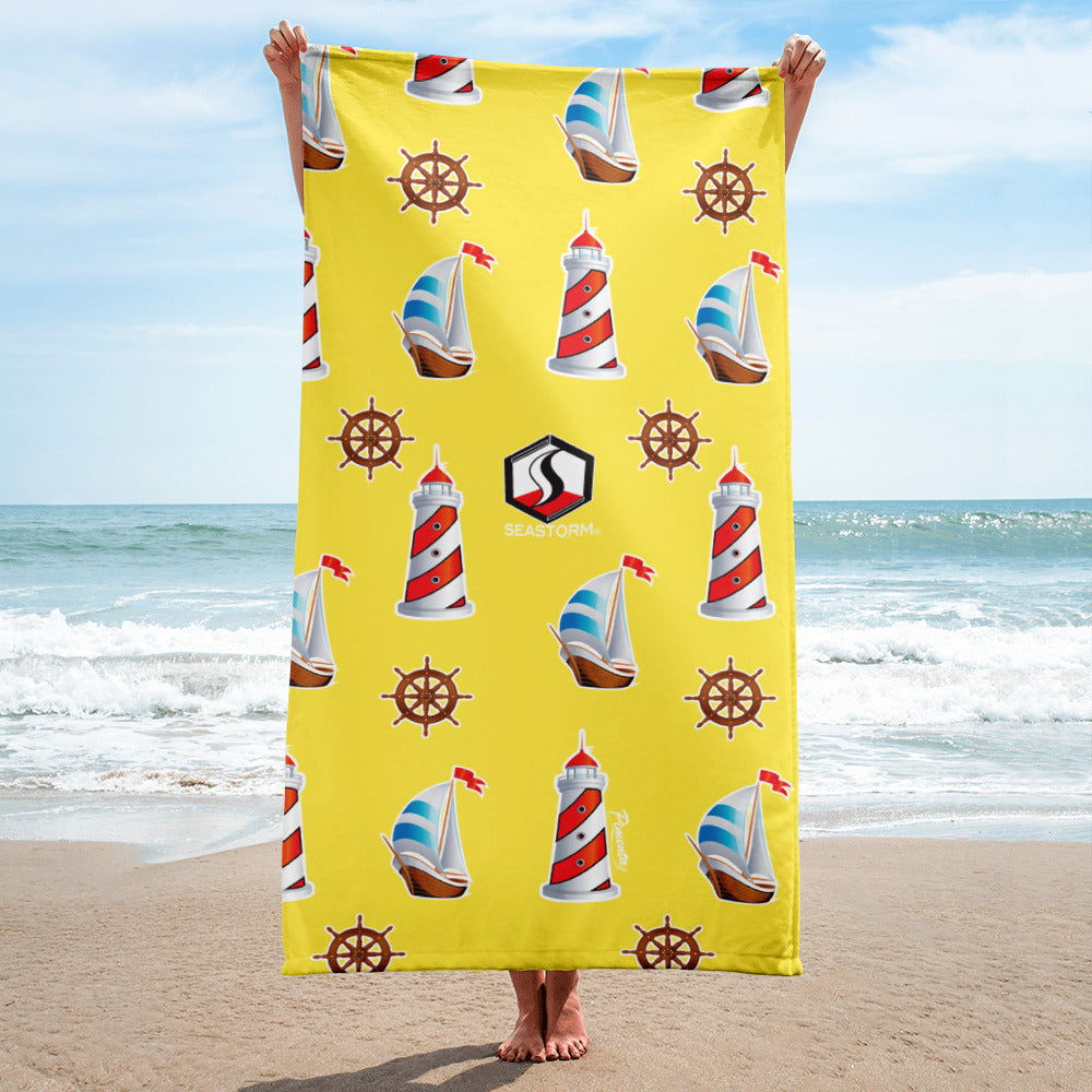 yellow Lighthouse Towel - Seastorm Apparel Summer Collection