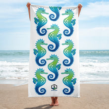 Load image into Gallery viewer, White Seahorse Towel - Seastorm Apparel Summer Collection

