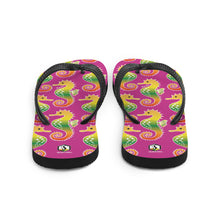 Cargar imagen en el visor de la galería, Pink Tropical Seahorse Flip-Flops - Seastorm Apparel Summer Collection
