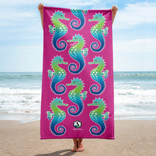 Carregar imagem no visualizador da galeria, Pink Seahorse Towel - Seastorm Apparel Summer Collection
