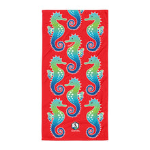 Carregar imagem no visualizador da galeria, Red Seahorse Towel - Seastorm Apparel Summer Collection
